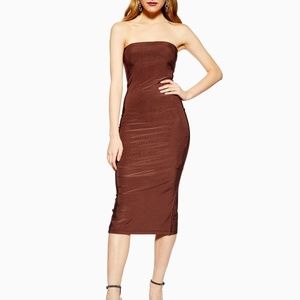 Topshop Slinky Bandeau Midi Dress NWOT